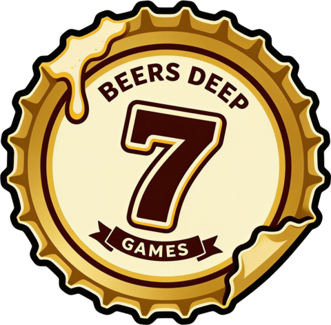 7 Beers Deep Games bottle-cap logo